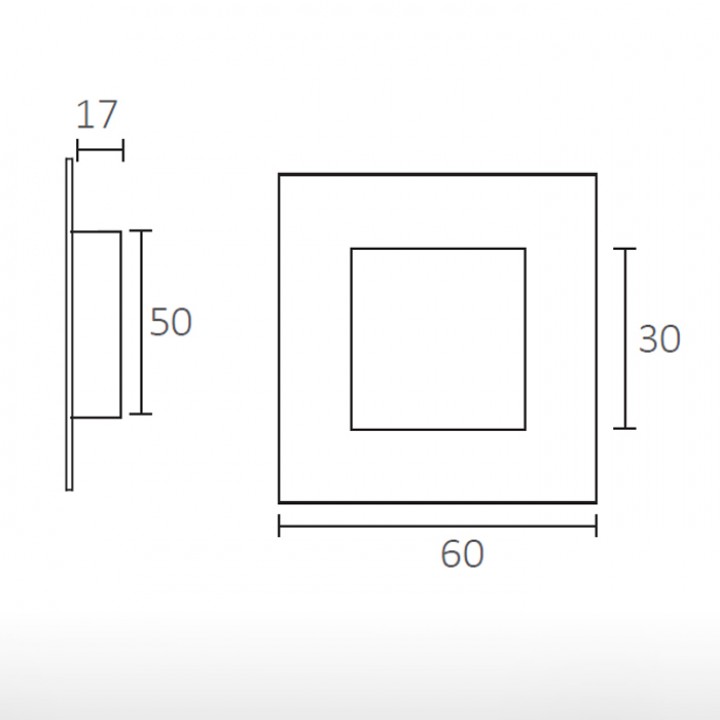 Concha quadrada - 16.414 - desenho técnico