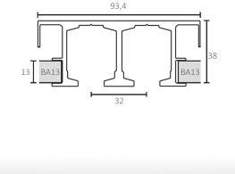 Rail doble en aluminium nº 13 | 1016 - 120 Kg
