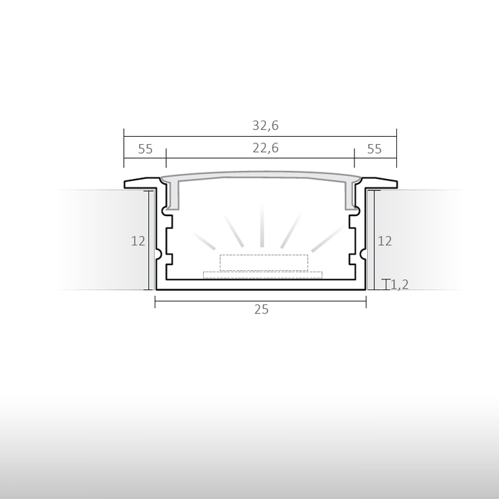 Profil invisible à LED pour panneaux décoratifs