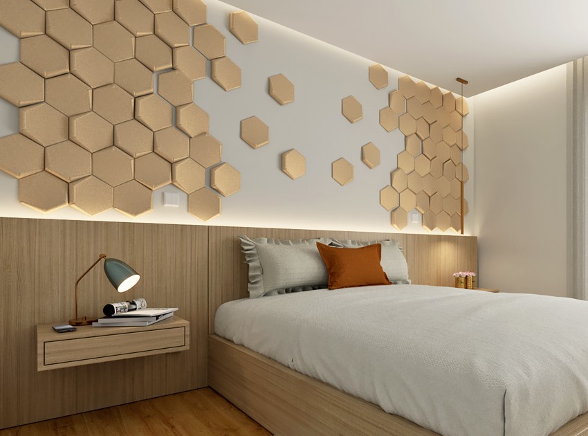 Painel decorativo de parede 3D GS – Hexagonal