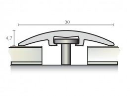 Perfil de transição 30 mm - Série alumínio tapit