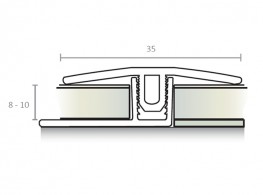 Profil de transition 35 mm - Série PVC avec base en PVC