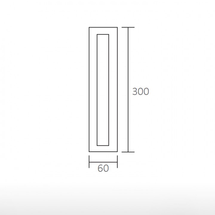 Adhesive rectangular flush pull - 16.559 A